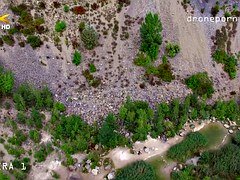 Nude beach sex, voyeurs video taken by a drone