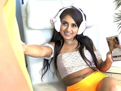 18 años, Verga grande, Mamada, Morena, Estilo perrito, Flaco, Adolescente, Tetas