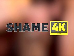 Watch this blonde MILF get humiliated in stockings by a hot older dude in Shame4K