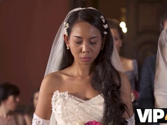 Watch as Asian fiancee and bride get wild with guests while getting fucked in front of them