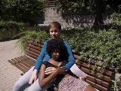 POV interracial pleasure with a horny black girlfriend
