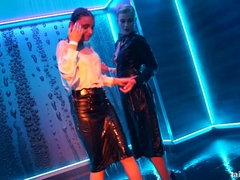 Blonde, Brunette, Dancing, Leather, Nude, Satin, Wet