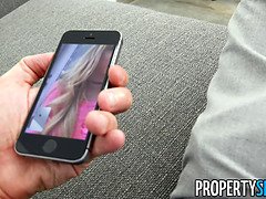 Tiny blonde uses her tight pussy to get apartment