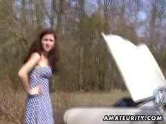 Amateur, Mamada, Corridas, Corridas faciales, Novia, Sexo duro, Al aire libre