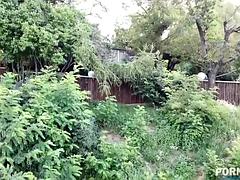 デカパイ, ブロンド, フェラチオ, イく瞬間, ハードコア, 異人種間, 三人, オッパイの