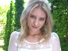 18 ans, Cul, Blonde, Mignonne, Érotique, Chatte, Solo, Adolescente