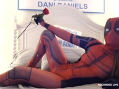Dani Daniels - masturbating solo in spiderman suit - cosplay masturbation