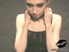 Noire, Bottes, Emocore, Gothique, Chatte, Maigrichonne, Suçant, Adolescente