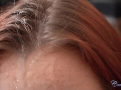 Hot curvy babe Sofia Rex gets huge office facial