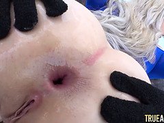 アナル, お尻, デカ尻, デカチン, デカパイ, ブロンド, バック, 剃毛
