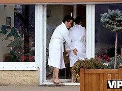 Morena, Papá, Hd, Besar, Pequeña, Piscina, Coño, Afeitado