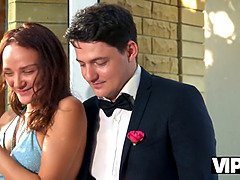 Russian bride gets her small tits drilled while guests watch in VIP view