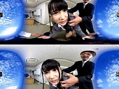 Dreidimensional, Blasen, Japanische massage, Büro, Pov, Realität