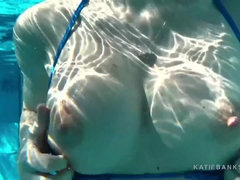 お尻, デカ尻, デカパイ, ブロンド, 巨乳な, チン, オッパイの, 水中