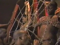 Anal, Chica, Negro, Ébano, Sexo duro, Strapon