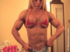 Big boobs blonde, female bodybuilder, tight pussy
