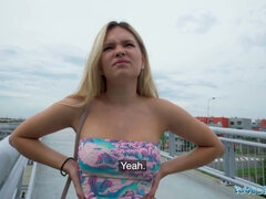 Lieveling, Rondborstig, Sperma shot, Hondjeshouding, Natuurlijk, Buiten, Gezichtspunt, Tieten likken