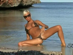 Plage, Beauté, Blonde, Mignonne, Gorge profonde, Hd, Orgasme, Nénés