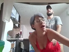 Hot Latina Step Sister Surprise Fuck in Kitchen - Big Dick Deep Inside
