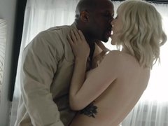 Culo, Chica, Negro, Rubia, Pareja, Polla, Interracial, Mojado