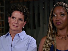 緊縛, デカパイ, 黒人, 黒人, レズビアン, 淫乱熟女, オマンコ, タトゥー