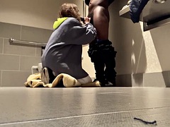 デカチン, 黒人, 茶髪の, 黒人, 異人種間, 公共
