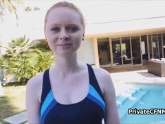 素人, デカチン, ビキニ, 黒人, 着衣女と全裸男, プール, 赤毛, ティーン