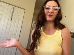 Grote kont, Brillen, Natuurlijk, Gezichtspunt, Kut duiken, Tiener, Tieten likken