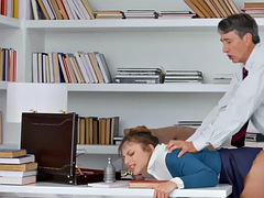 Anal, Atragantadas, Oficina, Estudiante, Maestra, Adolescente, Tetas