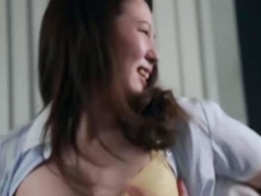 Asiatisch, Blasen, Fingern, Japanische massage, Milf, Büro, Sekretärin, Ehefrau