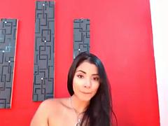 美女, デカ尻, デカパイ, ラティーナ, オナニー, 一人, オッパイの, おもちゃ