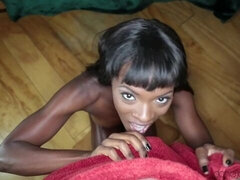 Ebony girlfriend with round ass screwed in the missionary pose