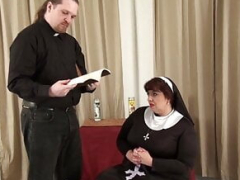 Adult bbw Nun with big saggy titties fucked by a Priest