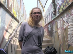 Stranger Offers Nerdy Blonde A Modeling Job If She Fucks Him Outdoors 1