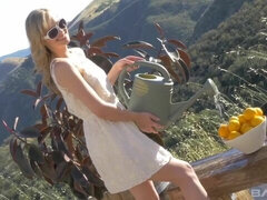 Cul, Blonde, Lunettes, Naturelle, Chatte, Solo, Adolescente, Sous la jupe