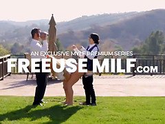 Fit Milf Takes Off Her Tight Yoga Pants And Works Out Her Tight Pussy On Lucky Dude's Cock