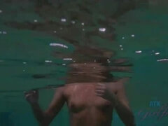 Blonde Khloe Encounters Turtles at Nude Beach