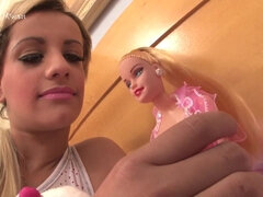 Shameless lesbo MILF teases teen butthole