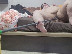 Fucking a dildo, fat mom, chubby