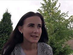 Amateur girlfriend bangs for cash in public