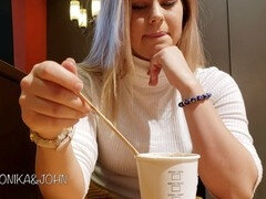 Leie, Grosser arsch, Blasen, Sperma im mund, Masturbation, Orgasmus, Öffentlich, Schlucken