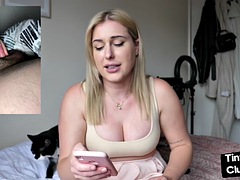 Seductive nympho MILF with big tits talks about tiny cocks