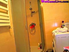 Amateur, Morena, Masturbación, Ducha, Adolescente, Camara web