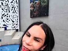 Big oiled butt Brazilian TS 3way fucked