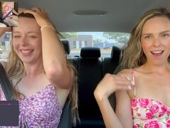 Naughty Nadia Foxx enjoys public drive-thru adventure with vibrating toys