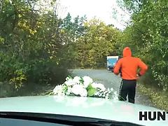 Blasen, Braut, Braunhaarige, Auto, Milf, Pov, Muschi, Ehefrau