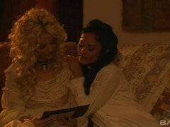 デカパイ, レズビアン, なめる, 下着, オナニー, 剃毛, ストリッピング, オッパイの