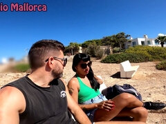 素人, ビーチ, デカチン, 茶髪の, ラティーナ, 公共, スペイン人, 水中