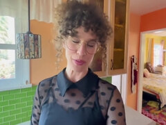 Arsch, Grosser schwanz, Blasen, Spermaladung, Milf, Nippel, Stiefmutter, Strümpfe