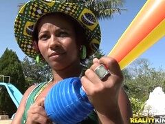 Grosser arsch, Schwarz, Latina, Öl, Im freien